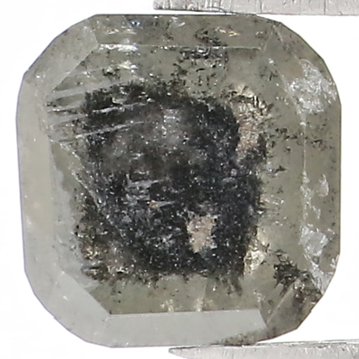 0.89 CT Natural Loose Cushion Shape Diamond Salt And Pepper Cushion Cut Diamond 5.20 MM Natural Black Grey Cushion Rose Cut Diamond LQ1341