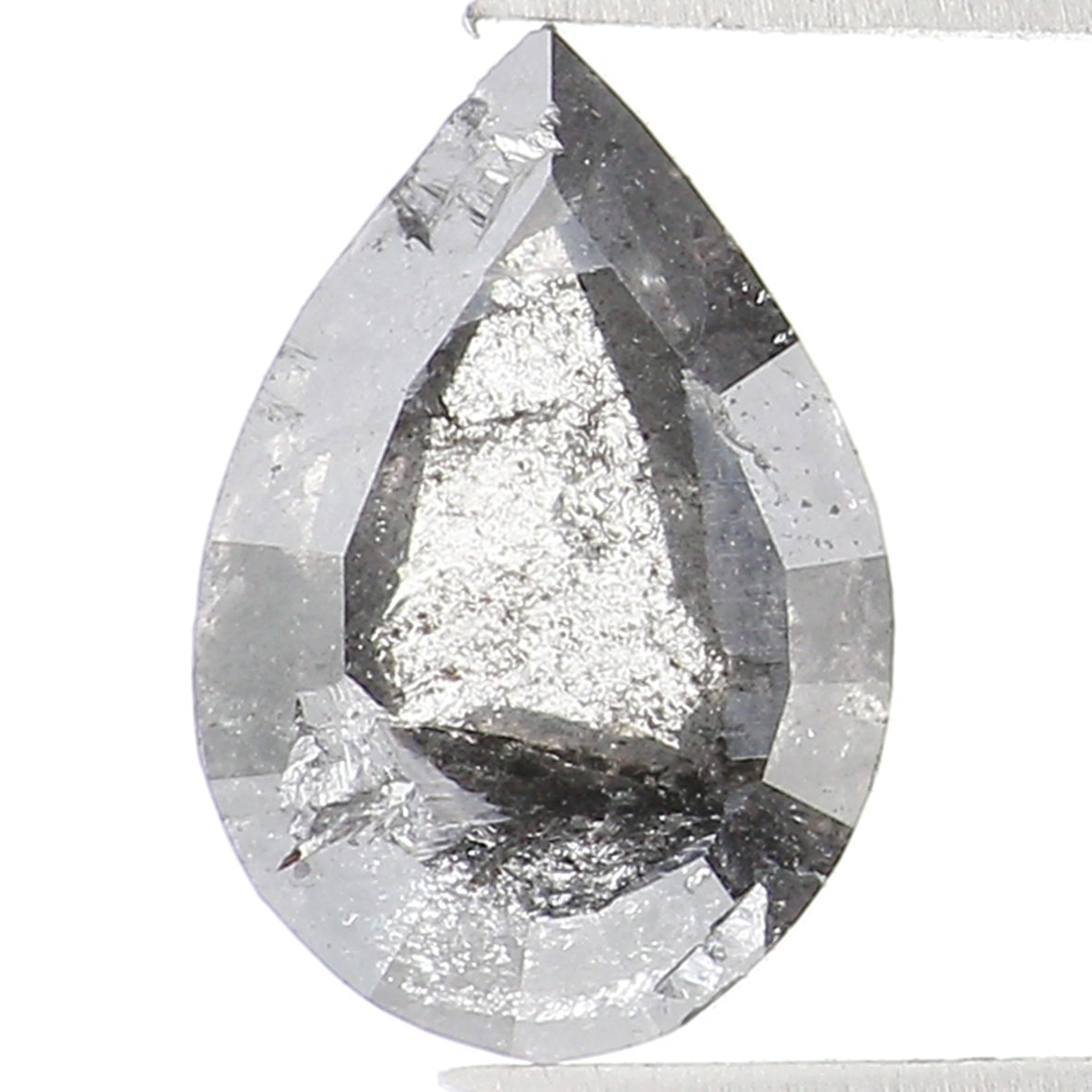 0.55 CT Natural Loose Pear Shape Diamond Salt And Pepper Pear Rose Cut Diamond 6.60 MM Black Grey Color Pear Shape Rose Cut Diamond QL1065