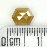 0.90 Ct Natural Loose Diamond, Hexagon Diamond, Yellow Diamond, Hexagon Cut Diamond, Polished Diamond, Rose Cut Diamond Rustic Diamond KDL9858