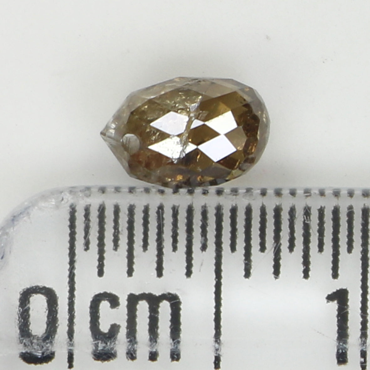 0.75 Ct Natural Loose Briolette Shape Diamond Brown Color Drop Diamond 5.75 MM Natural Loose Brown Color Briolette Rose Cut Diamond LQ9834
