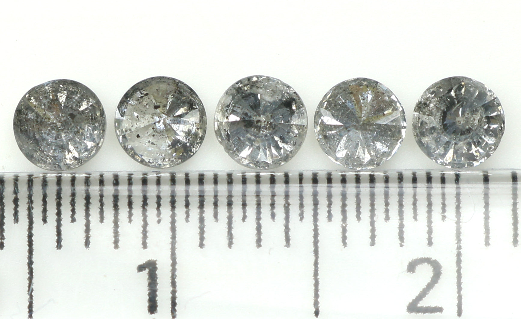 Natural Loose Round Salt And Pepper Diamond Black Grey Color 0.73 CT 3.25 MM Round Brilliant Cut Diamond KDL1392