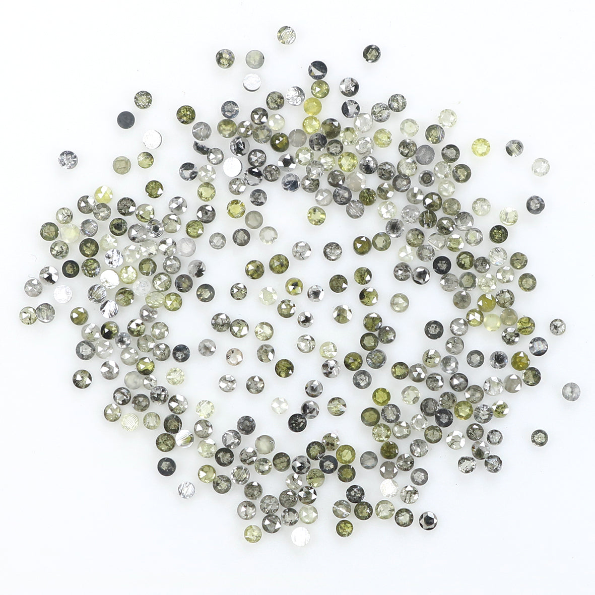 1.50 Ct Natural Loose Round Rose Cut Diamond Salt And Pepper Round Shape Diamond 1.00 MM Natural Black Grey Round Rose Cut Diamond LQ1809