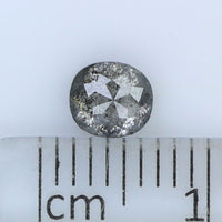 0.57 Ct Natural Loose Diamond Oval Black Grey Salt And Pepper Color I3 Clarity 4.93 MM KDL9012