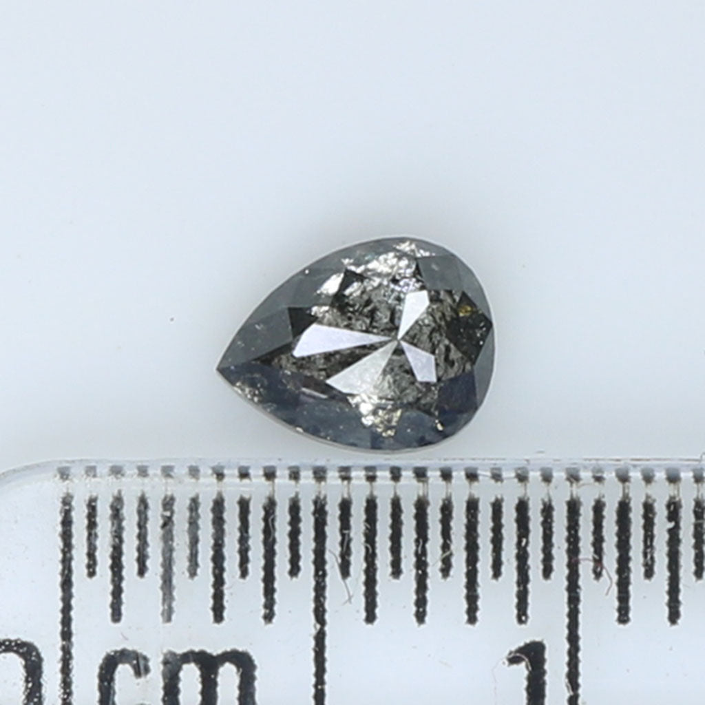 0.52 Ct Natural Loose Pear Shape Diamond Salt And Pepper Pear Cut Diamond 5.55 MM Natural Black Grey Diamond Pear Rose Cut Diamond LQ9020