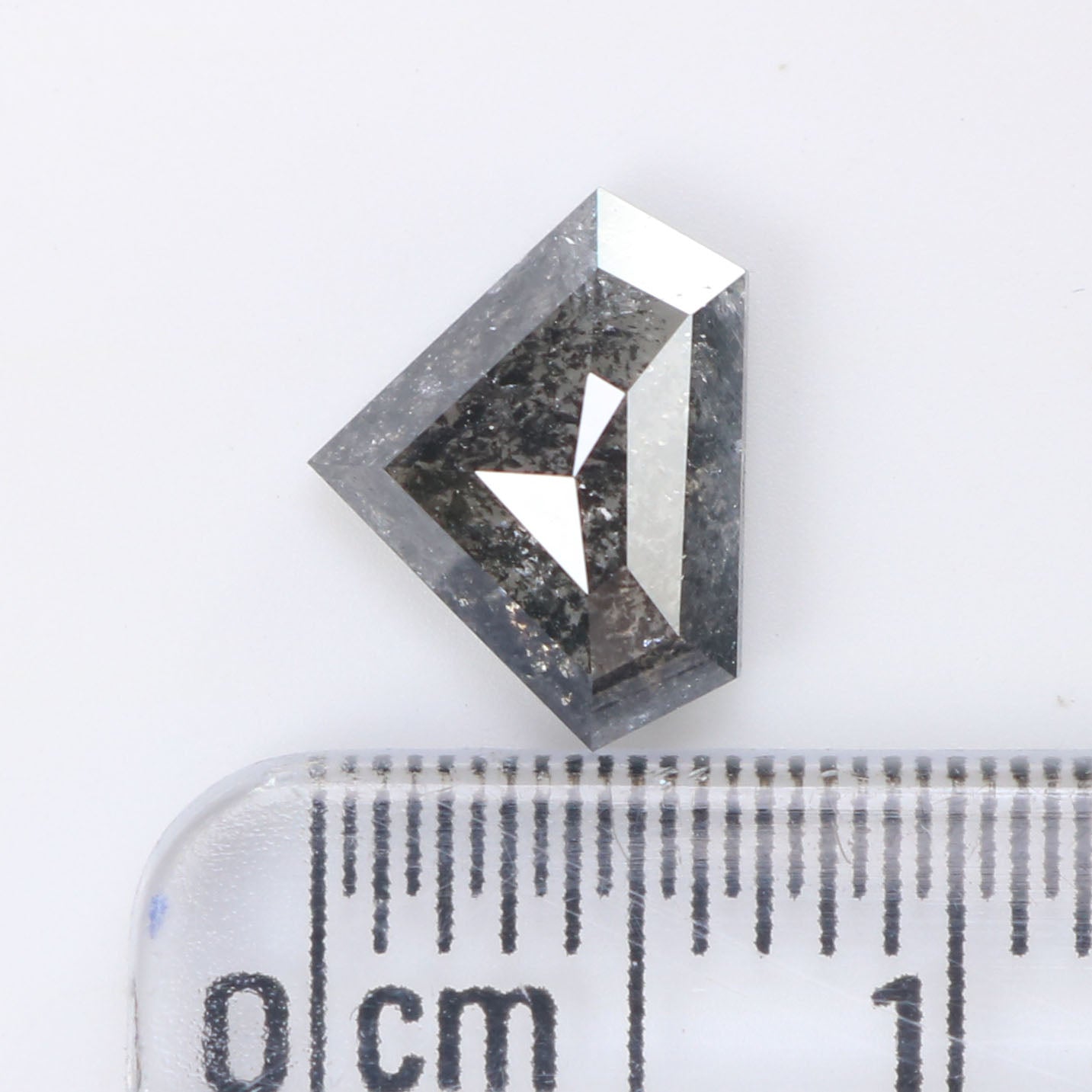 1.27 CT Natural Loose Shield Cut Diamond Black Grey Color Diamond 6.90 MM Natural Loose Diamond Salt And Pepper Shield Shape Diamond QL9278