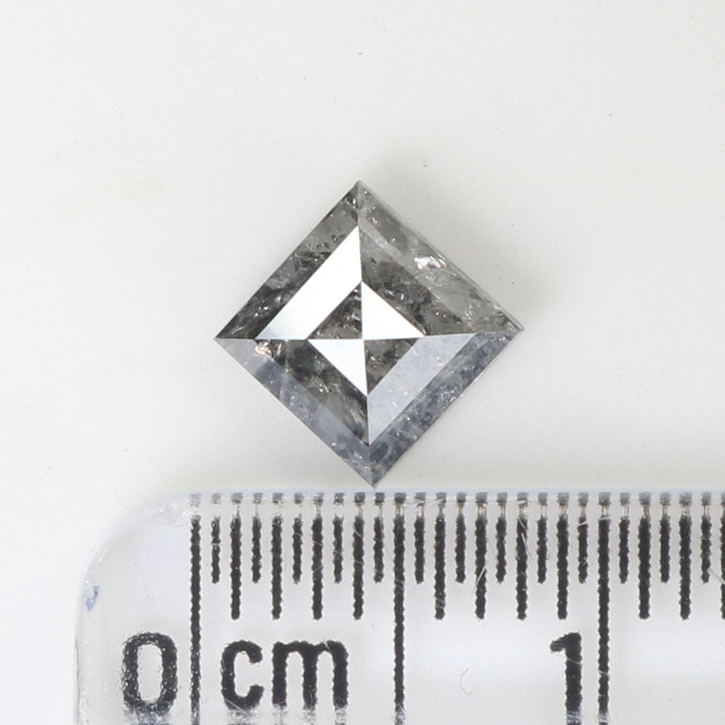 0.98 CT Natural Loose Kite Shape Diamond Salt And Pepper Kite Cut Diamond 7.70 MM Black Grey Color Kite Shape Rose Cut Diamond QL9339