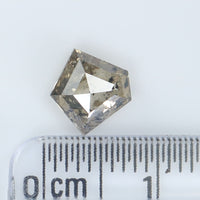 1.12 CT Natural Loose Diamond, Pentagon Cut Diamond, Salt And Pepper Diamond, Black Gray Diamond, Pentagon Shape, Rose Cut Diamond KDL9089