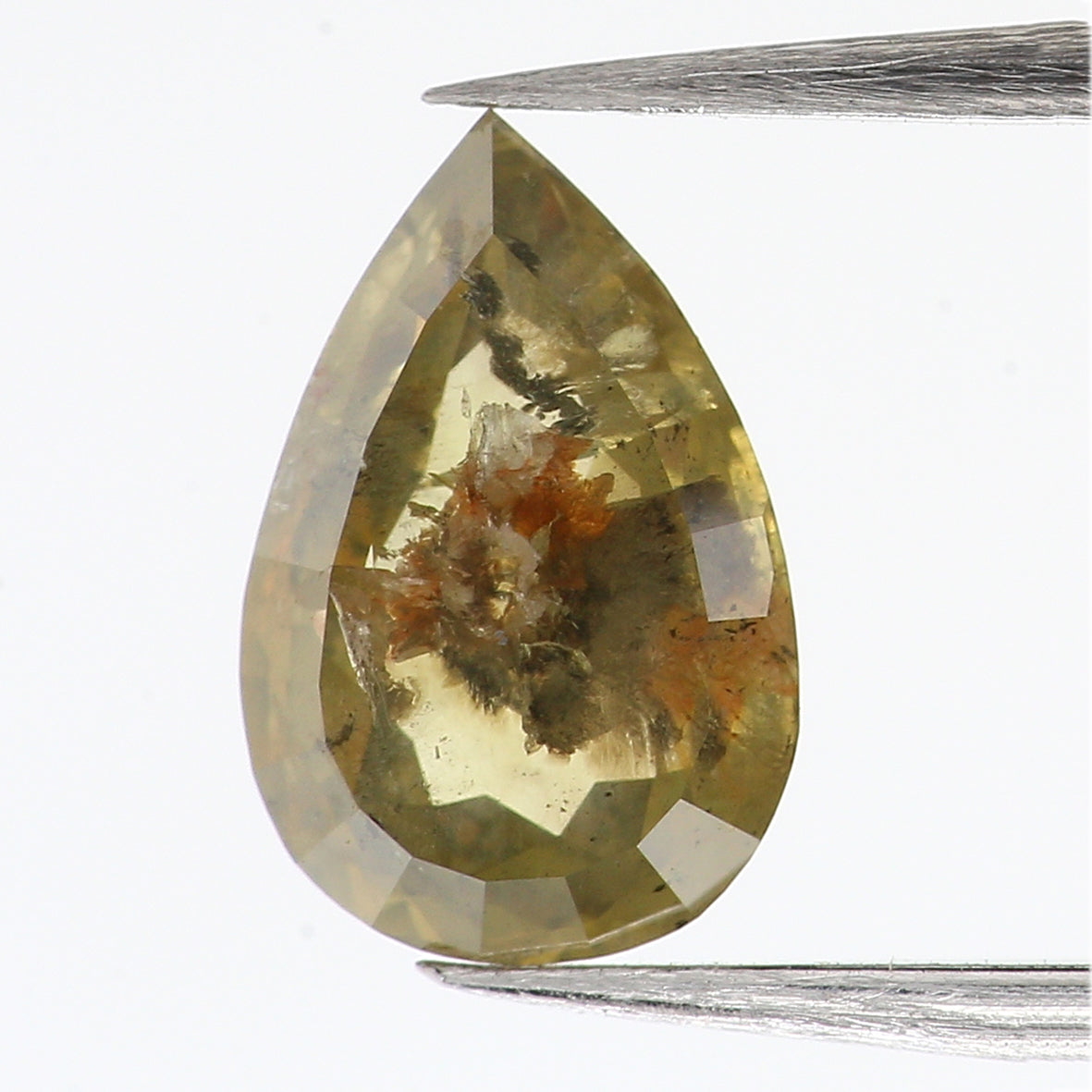 0.73 CT Natural Loose Pear Shape Diamond Green Color Pear Cut Diamond 7.50 MM Natural Loose Green Color Diamond Pear Rose Cut Diamond LQ442