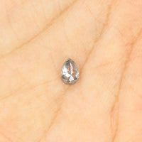 0.39 CT Natural Loose Diamond, Pear Cut Diamond, Salt And Pepper Diamond, Black Diamond, Grey Diamond, Real Galaxy Rose Cut Diamond KDL280