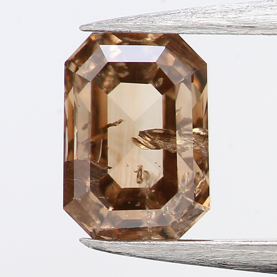 0.33 Ct Natural Loose Diamond, Emerald Cut Diamond, Brown Diamond, Polished Diamond, Rose Cut Diamond, Rustic Diamond, Antique Diamond L494