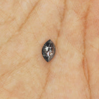 0.43 Ct Natural Loose Diamond, Marquise Diamond, Black Diamond, Gray Diamond, Salt And Pepper, Polished Diamond, Rustic Diamond KDL222
