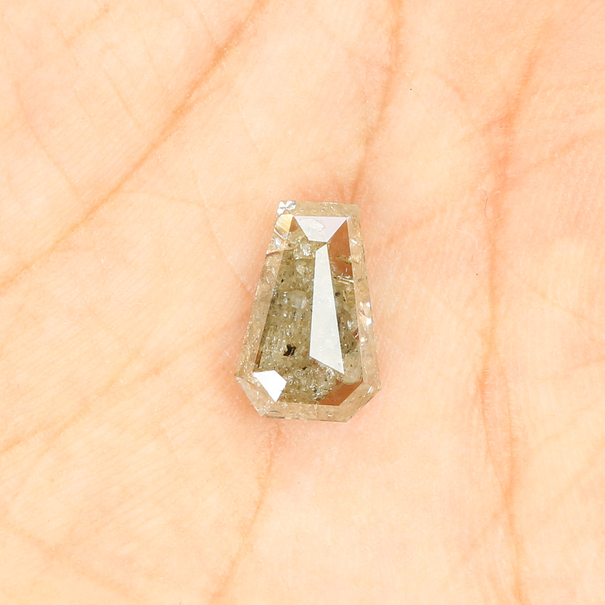 2.61 CT Natural Loose Coffin Cut Diamond Grey Brown Color Coffin Shape Diamond 11.05 MM Natural Loose Diamond Coffin Rose Cut Diamond QL400