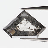 0.64 Ct Natural Loose Diamond, Salt And Pepper Diamond, Shield Shape Diamond, Black Grey Color Diamond, Rose Cut Real Rustic Diamond KDL9471