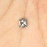 1.00 CT Natural Loose Diamond, Hexagon Cut Diamond, Salt and Pepper Diamond, Black Diamond, Grey Diamond, Rustic Rose Cut Diamond KDL276