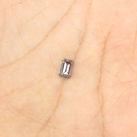0.59 Ct Natural Loose Diamond, Emerald Cut Diamonds, Grey Black Diamond, Rose Cut Diamond, Rustic Diamond, Polished Diamond KDL9757