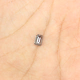 0.59 Ct Natural Loose Diamond, Emerald Cut Diamonds, Grey Black Diamond, Rose Cut Diamond, Rustic Diamond, Polished Diamond KDL9757
