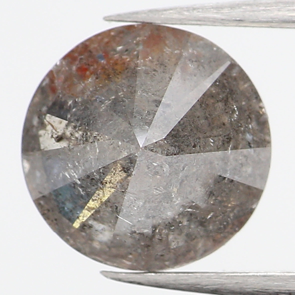 1.28 Ct Natural Loose Diamond, Grey Diamond, Round Diamond, Round Brilliant Cut Diamond, Sparkling Diamond, Rustic Diamond L443