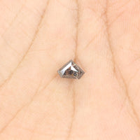 0.51 Ct Natural Loose Diamond, Salt And Pepper Diamond, Shield Cut Diamond, Black Gray Color Diamond, Rose Cut Real Rustic Diamond KDL079