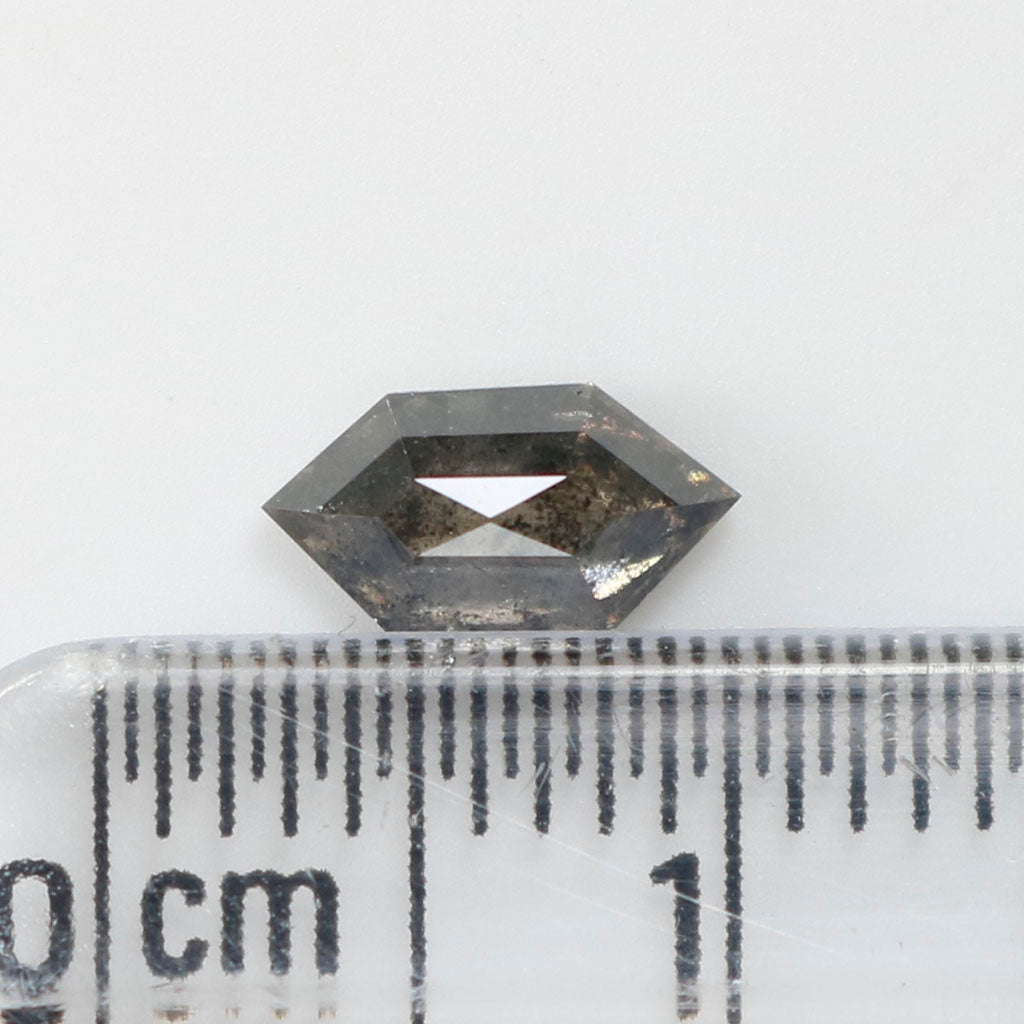 0.61 CT Natural Loose Hexagon Cut Diamond Salt And Pepper Hexagon Diamond 7.65 MM Natural Loose Black Grey Color Hexagon Cut Diamond QL9458