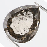 1.21 Ct Natural Loose Diamond Pear Black Grey Salt And Pepper Color 7.52 MM KDL9349