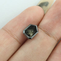 2.05 Ct Natural Loose Diamond Shield Black Grey Salt And Pepper Color I3 Clarity 8.50 MM KDL8057