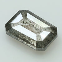 0.92 Ct Natural Loose Diamond Emerald Black Grey Salt And Pepper Color I3 Clarity 7.30 MM KDL8200
