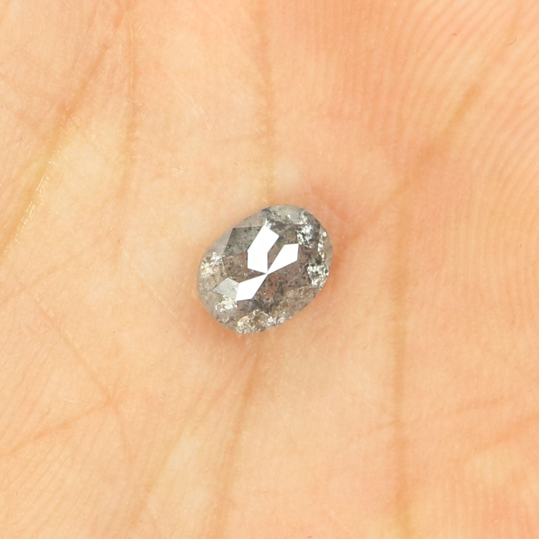 1.04 Ct Natural Loose Oval Shape Diamond Black Color Oval Cut Diamond 6.30 MM Natural Loose Salt And Pepper Oval Shape Diamond QL9947