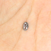 0.56 Ct Natural Loose Diamond, Oval Diamond, Black Diamond, Grey Diamond, Salt and Pepper Diamond, Antique Diamond, Real Diamond KDL074
