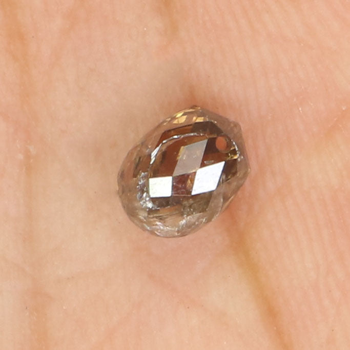 0.78 Ct Natural Loose Briolette Shape Diamond Brown Color Drop Diamond 5.30 MM Natural Loose Brown Color Briolette Rose Cut Diamond LQ9838