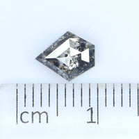 0.97 Ct Natural Loose Diamond Pentagon Black Grey Salt And Pepper color I3 Clarity 7.50 MM KDL8964