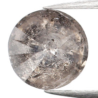 0.70 Ct Natural Loose Diamond, Round Brilliant Cut, Salt Pepper Diamond, Black Diamond, Gray Diamond, Rustic Diamond, Round Diamond L065