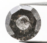 1.57 Ct Natural Loose Diamond Round Rose Cut Black Grey Salt And Pepper Color 7.06 MM KDL9234