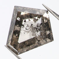 0.72 CT Natural Loose Diamond, Pentagon Cut Diamond, Salt And Pepper Diamond, Black Gray Pentagon Diamond, Rose Cut Diamond KDL9518