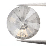 1.40 Ct Natural Loose Diamond, Grey Diamond, Round Diamond, Round Brilliant Cut Diamond, Sparkling Diamond, Rustic Diamond L240
