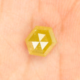 1.11 Ct Natural Loose Diamond, Hexagon Diamond, Yellow Diamond, Hexagon Cut Diamond, Polished Diamond, Rose Cut Diamond Rustic Diamond KDL9756