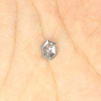 0.90 CT Hexagon Cut Diamond, Salt and Pepper Diamond, Natural Loose Diamond, Black Diamond, Grey Diamond, Rustic  Rose Cut Diamond KDL9970