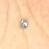 0.90 CT Hexagon Cut Diamond, Salt and Pepper Diamond, Natural Loose Diamond, Black Diamond, Grey Diamond, Rustic  Rose Cut Diamond KDL9970