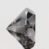 1.47 Ct Natural Loose Diamond Round Black Gray Salt And Pepper Color I3 Clarity 6.80 MM KDL8450