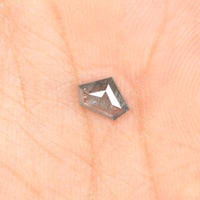 0.50 CT Shield Cut Diamond, Salt And Pepper Diamond, Natural Loose Diamond, Black Diamond, Grey Diamond, Antique Rose Cut Diamond KDL192