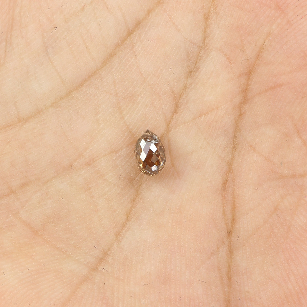 0.63 Ct Natural Loose Briolette Shape Diamond Brown Color Drop Diamond 5.55 MM Natural Loose Brown Color Briolette Rose Cut Diamond KQ2248