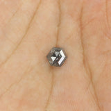 0.88 CT Hexagon Cut Diamond, Salt and Pepper Diamond, Natural Loose Diamond, Black Diamond, Grey Diamond, Rustic  Rose Cut Diamond KDL9968