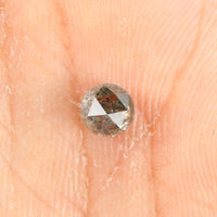 0.53 Ct Natural Loose Diamond, Round Rose Cut Diamond, Black Diamond, Gray Diamond, Salt and Pepper Diamond, Rose Cut Diamond KDL7404