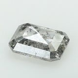 0.74 Ct Natural Loose Diamond Emerald Black Grey Salt And Pepper Color I3 Clarity 6.30 MM KDL8434