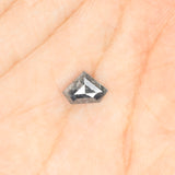0.72 Ct Natural Loose Diamond, Salt And Pepper Diamond, Shield Cut Diamond, Black Gray Color Diamond, Rose Cut Real Rustic Diamond KDL007