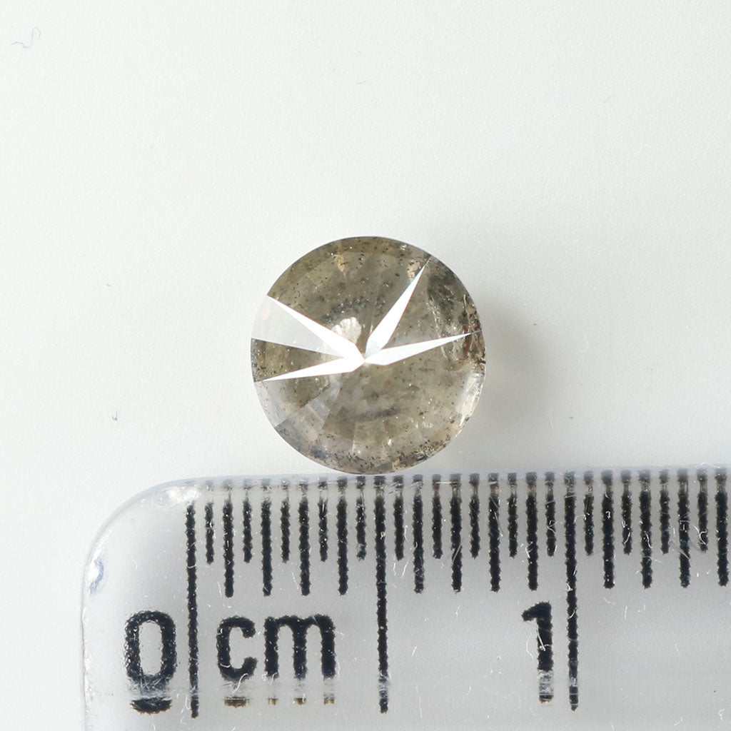 1.07 CT Natural Loose Round Shape Diamond Salt And Pepper Round Diamond 6.35 MM Natural Black Grey Color Round Brilliant Cut Diamond LQ9470
