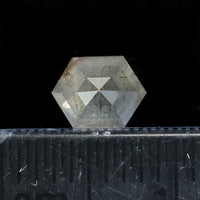 0.46 Ct Natural Loose Diamond, Hexagon Diamond, Grey Diamond, Hexagon Cut Diamond, Polished Diamond, Rose Cut Diamond Rustic Diamond KDL9681