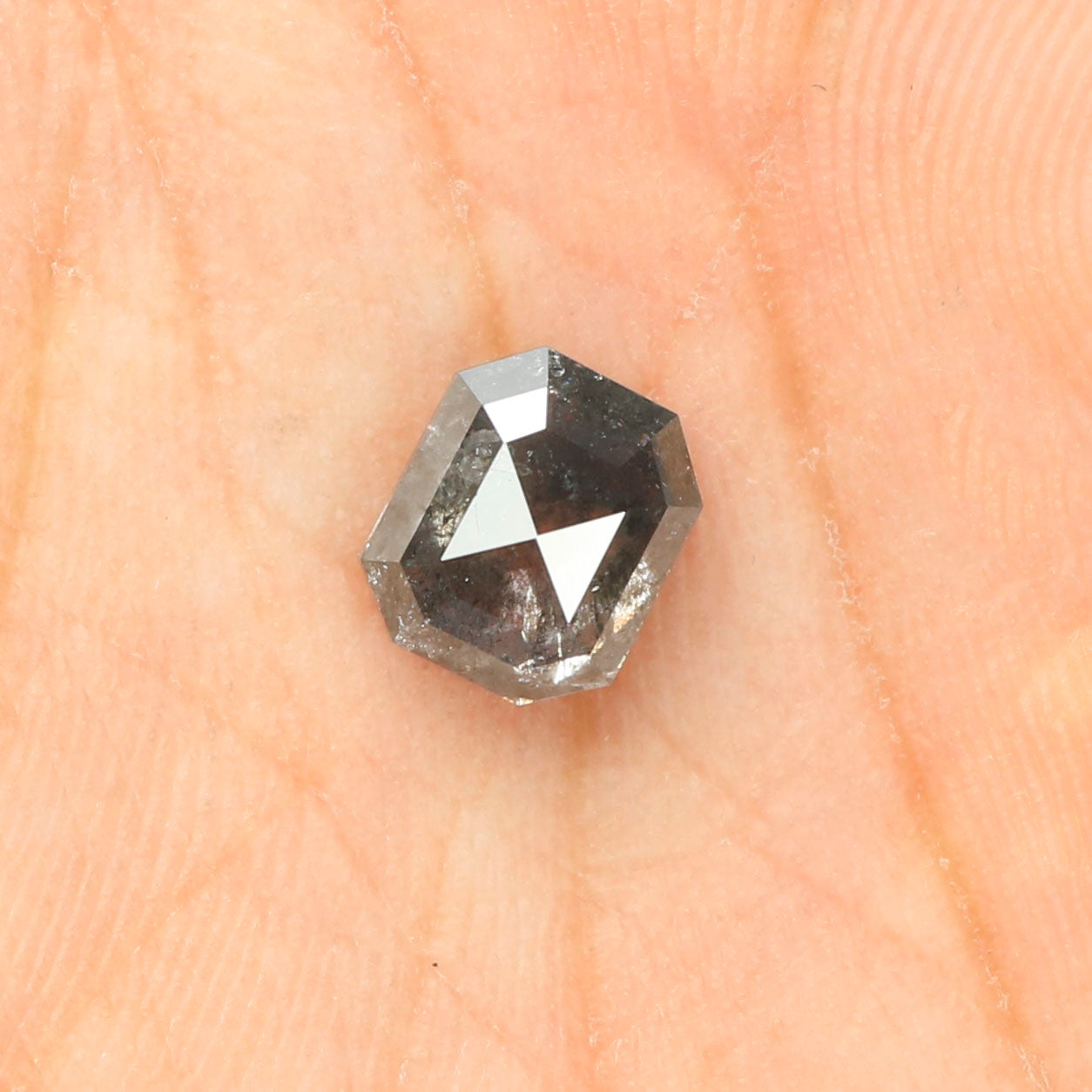 1.70 CT Natural Loose Emerald Cut Diamond Salt And Pepper Emerald Diamond 7.20 MM Natural Loose Black Grey Color Emerald Cut Diamond QL187