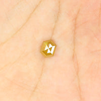 0.90 Ct Natural Loose Diamond, Hexagon Diamond, Yellow Diamond, Hexagon Cut Diamond, Polished Diamond, Rose Cut Diamond Rustic Diamond KDL9858