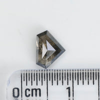 0.89 Ct Natural Loose Diamond, Shield Diamond, Salt And Pepper Diamond, Black Diamond, Grey Diamond, Shield Cut Diamond, Real Diamond KDL9565