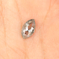 0.54 Ct Natural Loose Diamond, Marquise Diamond, Black Diamond, Gray Diamond, Salt And Pepper, Polished Diamond, Rustic Diamond KDL348